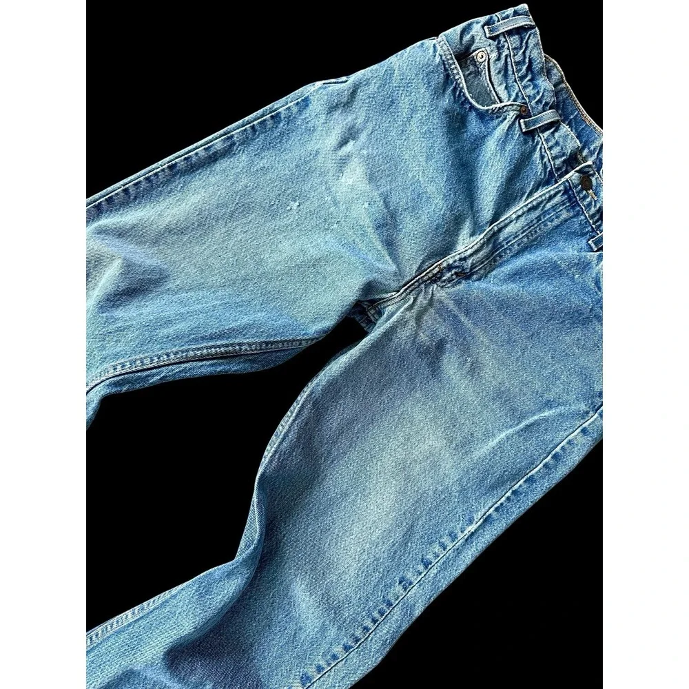 Vintage 90s Orange Tab Levi's 505 Straight Leg Denim Jeans 32.5x31 Medium Wash